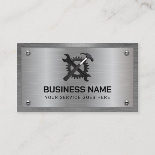Handyman Repair Maintenance Service Cool Metal Visitenkarte (Vorderseite)