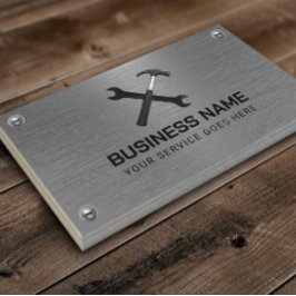 Handyman Repair Maintenance Service Imitat Metall Visitenkarte