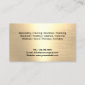 Handyman Repair & Maintenance Service Modern Gold Visitenkarte (Rückseite)