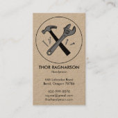 Handyman Reparatur Bau Wrench Hammer KRAFT Visitenkarte (Vorderseite)