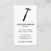 Handyman Reparatur Konstruktion Schraubenhammer Co Visitenkarte (Vorderseite)