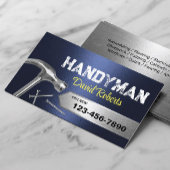 Handyman Reparatur und Wartung von Navy Blue Metal Visitenkarte