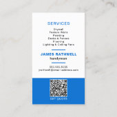 Handyman-Reparaturen mit QR-Code Visitenkarte (Rückseite)
