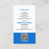 Handyman-Reparaturen mit QR-Code Visitenkarte (Rückseite)