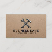 Handyman Reparaturservice Rustic Kraft Visitenkarte (Vorderseite)