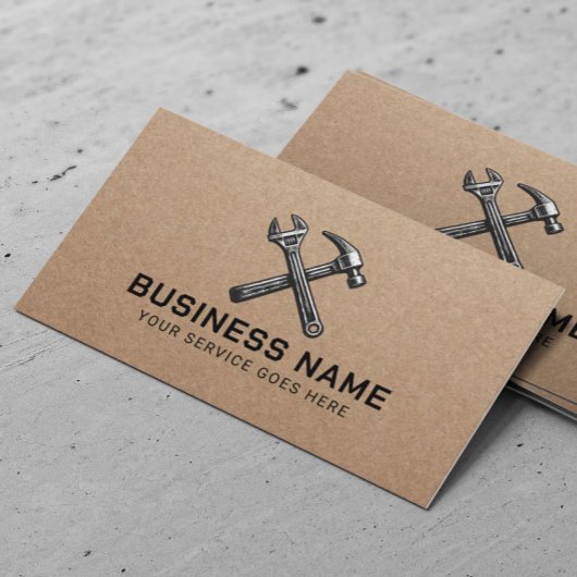 Handyman Reparaturservice Rustic Kraft Visitenkarte