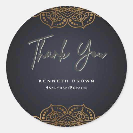 Handyman repariert Black Gold Runder Aufkleber (Vorderseite)