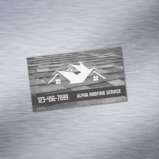 Handyman Roof Repair Construction Roofer Dachdecku Magnetische Visitenkarte (Beispiel)