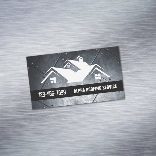 Handyman Roof Repair Construction Roofer Dachdecku Magnetische Visitenkarte (Beispiel)