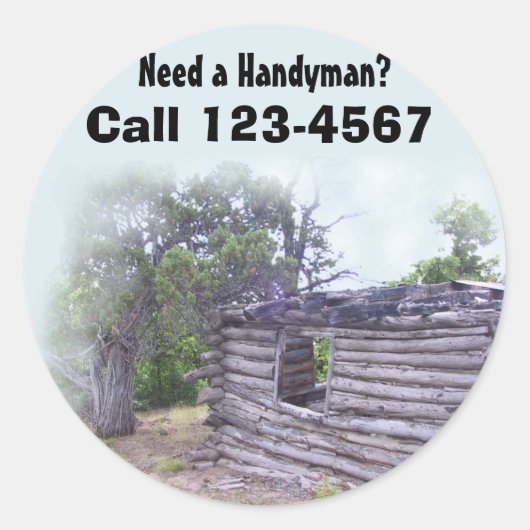 Handyman Runder Aufkleber (Vorderseite)
