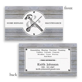 Handyman Rustic Gray Wood Vintage Konstruktion Visitenkarte