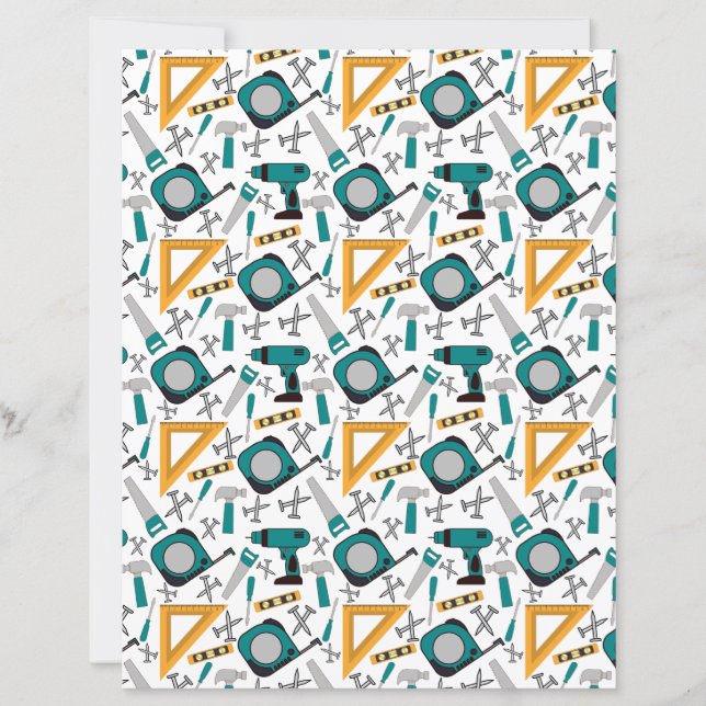 Handyman Scrapbook Papier in Blau (Vorderseite)