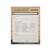 Handyman Service Call Home Repair Form Notizblock (Rotiert)