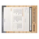 Handyman Service Call Home Repair Form Notizblock (Vorderseite)