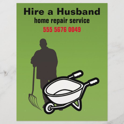 Handyman Service Landscaper Small Business Flyer (Rückseite)