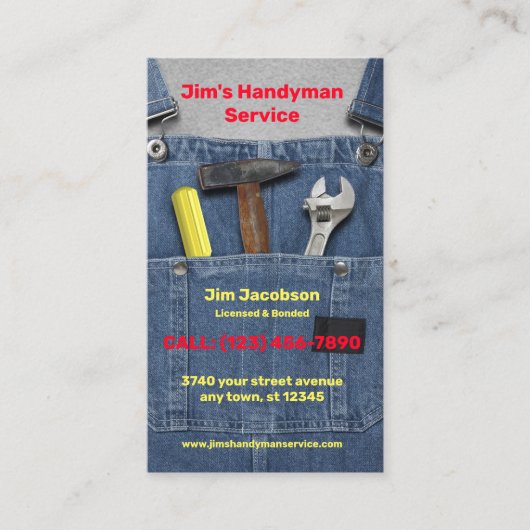 Handyman Service Visitenkarte (Vorderseite)