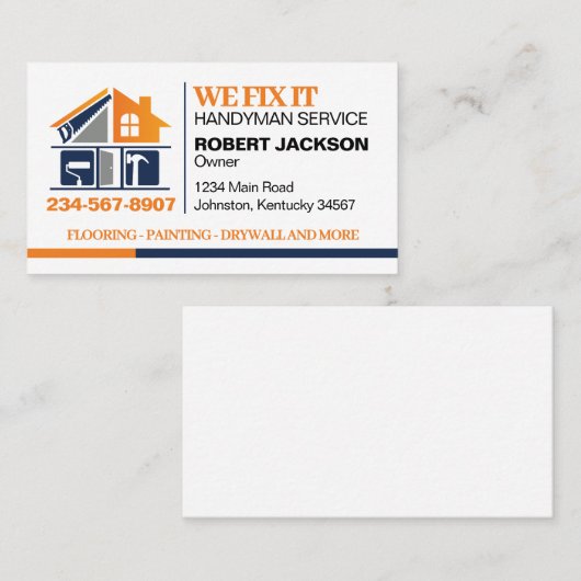 Handyman Service Visitenkarte (Vorne/Hinten)