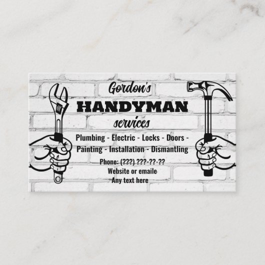 Handyman Services Business Card Visitenkarte (Vorderseite)