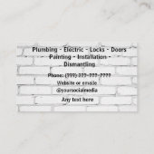 Handyman Services Business Card Visitenkarte (Rückseite)