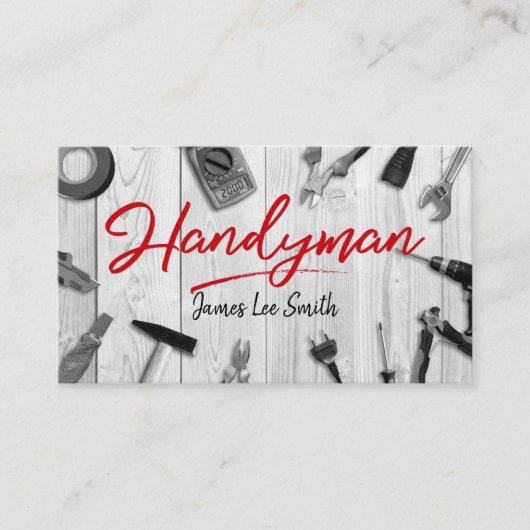 Handyman Services Business Card Visitenkarte (Vorderseite)