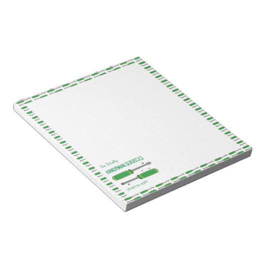 Handyman Services Business Personalisiert Notepad Notizblock (angewinkelt)