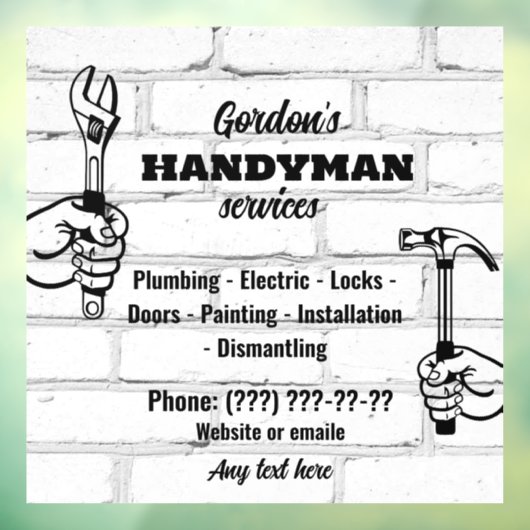 Handyman Services Fensteraufkleber (Blatt 3)