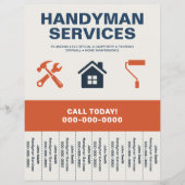 Handyman Services Flyer with Tear-Off Tabs (Vorne)