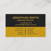 Handyman Services Gelbe Tools grunge Visitenkarte (Rückseite)