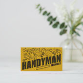 Handyman Services Gelbe Tools grunge Visitenkarte (Stehend Vorderseite)