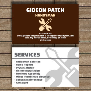Handyman Services Geschäftskarte Heritage Brown Visitenkarte