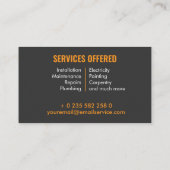 Handyman Services Tools farbige Icons Visitenkarte (Rückseite)