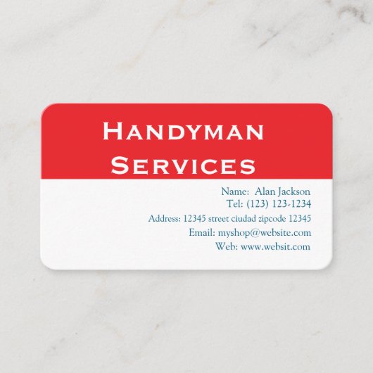 Handyman Services Visitenkarte (Vorderseite)