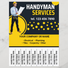 Handyman Services Werbeaktion Flyer Abreißen von S