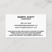 Handyman Services Zuhause Repair Toolkit Retro Mas Visitenkarte (Rückseite)