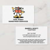 Handyman Services Zuhause Repair Toolkit Retro Mas Visitenkarte (Vorne/Hinten)
