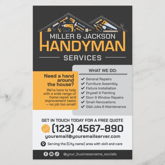 Handyman Services - Zuhause-Reparatur und -Wartung Flyer (Vorne)