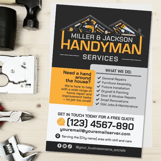 Handyman Services - Zuhause-Reparatur und -Wartung Flyer