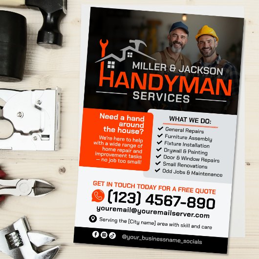 Handyman Services - Zuhause-Reparatur und -Wartung Flyer
