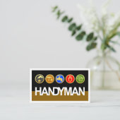 Handyman Signage Gold Workmen Tools Visitenkarte (Stehend Vorderseite)