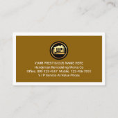 Handyman Signage Gold Workmen Tools Visitenkarte (Rückseite)