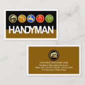 Handyman Signage Gold Workmen Tools Visitenkarte (Vorne/Hinten)