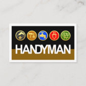 Handyman Signage Gold Workmen Tools Visitenkarte (Vorderseite)