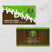 Handyman Signage on Timber Fence Green Garden Visitenkarte (Vorne/Hinten)