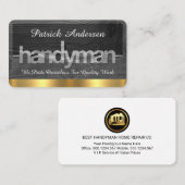 Handyman Signage On Wood Grain Visitenkarte (Vorne/Hinten)
