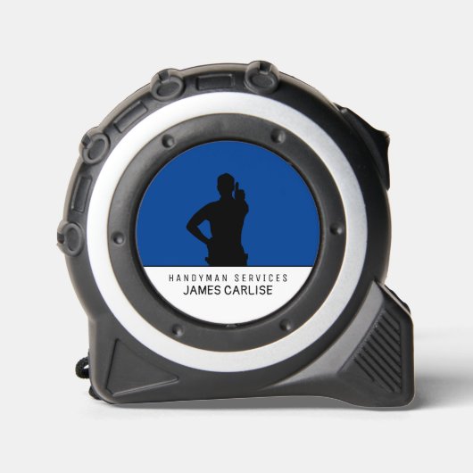 Handyman-Silhouette Maßband (Vorderseite)