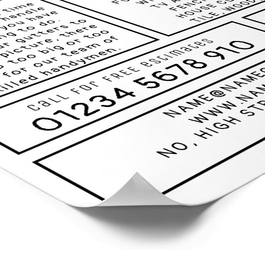 Handyman Silhouette Werbung Poster (Ecke)