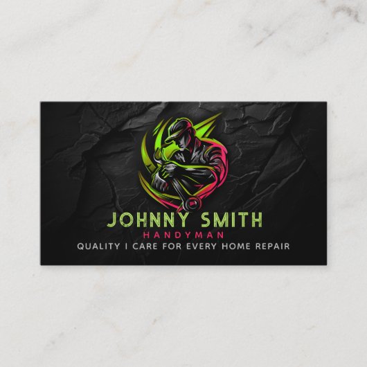 Handyman Slogans Business Cards Visitenkarte (Vorderseite)