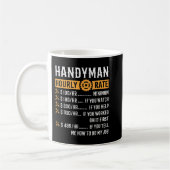 Handyman Stunden Rate Funny Handyman Geschenke Kaffeetasse (Links)