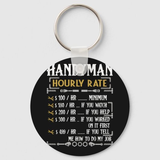 Handyman Stunden Rate Funny Handyman Geschenke Schlüsselanhänger (Vorderseite)
