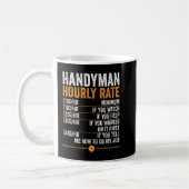 Handyman Stunden Rate Funny Handyman Kaffeetasse (Links)